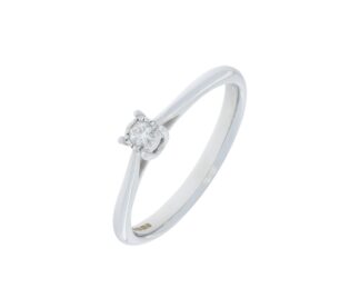 9ct White Gold 0.10ct Round Diamond Illusion Set Ring
