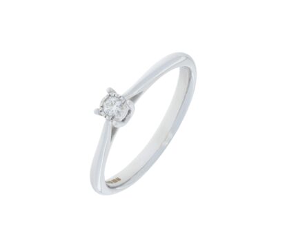 9ct White Gold 0.10ct Round Diamond Illusion Set Ring