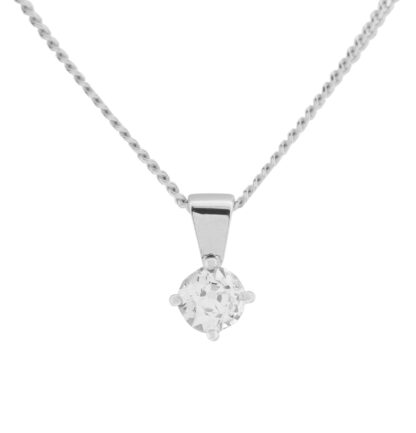 18ct Single Stone Diamond Pendant & Chain