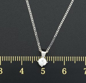 18ct Single Stone Diamond Pendant &#038; Chain