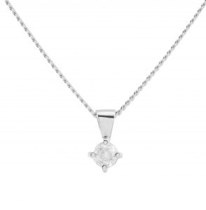 18ct Single Stone Diamond Pendant and Chain