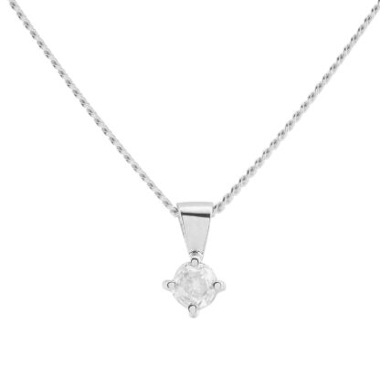 18ct Single Stone Diamond Pendant and Chain