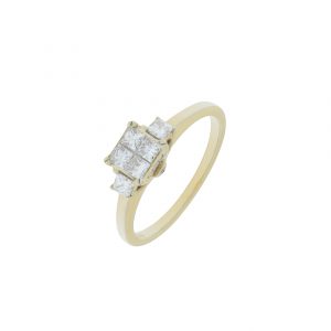 18ct Yellow Gold 0.58ct Princess Cut Diamond Ring