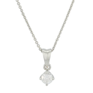 18ct White Gold 0.25ct Diamond Pendant & Chain