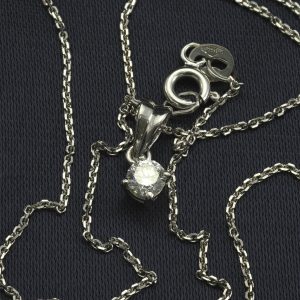 18ct White Gold 0.25ct Diamond Pendant & Chain
