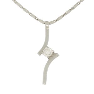 18ct White Gold 0.20ct Diamond Pendant &#038; Chain