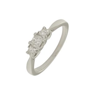 18ct White Gold 0.45ct Three Stone Diamond Ring