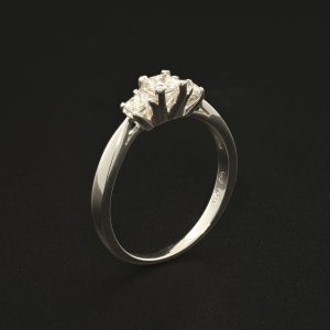 18ct White Gold 0.45ct Three Stone Diamond Ring