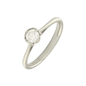 Platinum 0.25ct Round Diamond Solitaire Ring