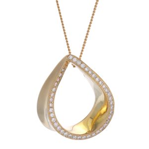 18ct Rose Gold 0.40ct Diamond Tear Drop Necklace 18&#8243;