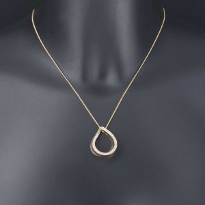 18ct Rose Gold 0.40ct Diamond Tear Drop Necklace 18&#8243;