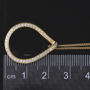 18ct Rose Gold 0.40ct Diamond Tear Drop Necklace 18&#8243;