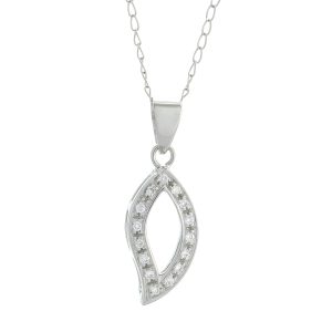 18ct White Gold 0.10ct Diamond Pendant &#038; Chain Set 18&#8243;