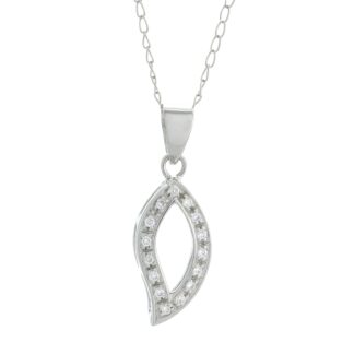 18ct White Gold 0.10ct Diamond Pendant & Chain Set 18"