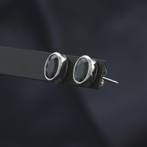 18ct White Gold Oval Sapphire Stud Earrings 0.60ct