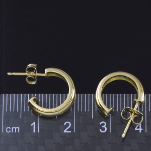 18ct Yellow Gold 0.10ct Diamond Half-Hoop Earrings