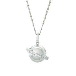 Platinum 0.40ct Diamond Globe Necklace 18"