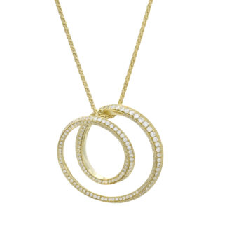 18ct Yellow Gold 0.75ct Diamond Double Loop Necklace 20"