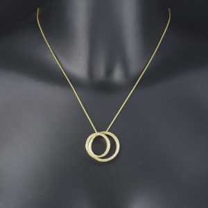18ct Yellow Gold 0.75ct Diamond Double Loop Necklace 20&#8243;