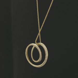 18ct Yellow Gold 0.75ct Diamond Double Loop Necklace 20&#8243;