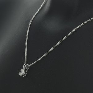 18ct White Gold 0.30ct Diamond Solitaire Necklace 16&#8243;