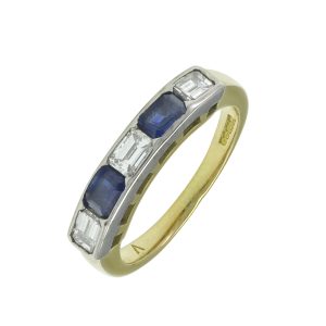 18ct Yellow Gold 0.40ct Diamond 0.30ct Sapphire Ring