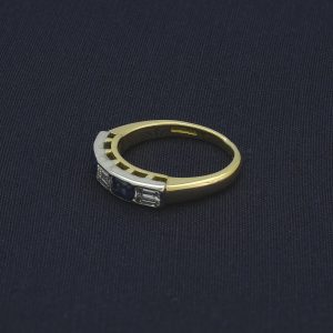 18ct Yellow Gold 0.40ct Diamond 0.30ct Sapphire Ring