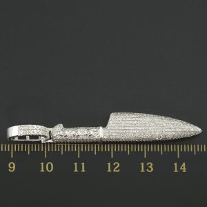 9ct White Gold 0.99ct Diamond Chef’s Knife Pendant
