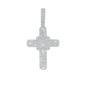 9ct White Gold 1.30ct Diamond Cross Pendant