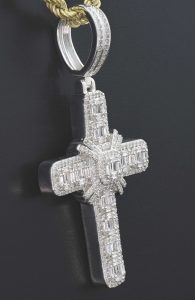 9ct White Gold 1.30ct Diamond Cross Pendant