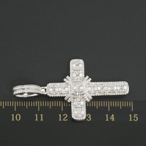 9ct White Gold 1.30ct Diamond Cross Pendant