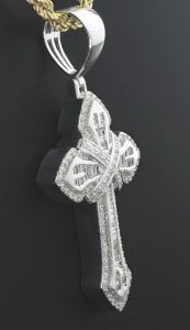 9ct White Gold 1.44ct Diamond Cross Pendant