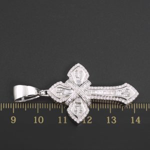 9ct White Gold 1.44ct Diamond Cross Pendant