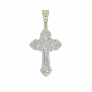 9ct Yellow Gold 1.44ct Diamond Cross Pendant