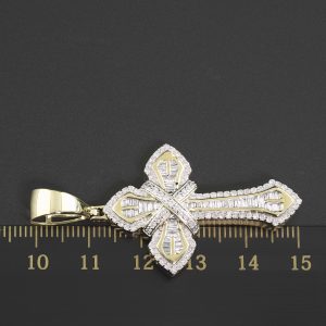 9ct Yellow Gold 1.44ct Diamond Cross Pendant