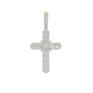 9ct Yellow Gold 1.25ct Diamond Cross Pendant