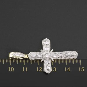 9ct Yellow Gold 1.25ct Diamond Cross Pendant