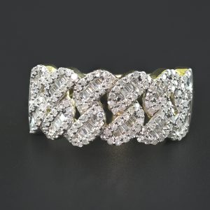 9ct Yellow Gold 0.94ct Diamond Cuban Ring