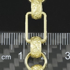 9ct Yellow Gold Gypsy Link Bracelet 9″ 8.5mm