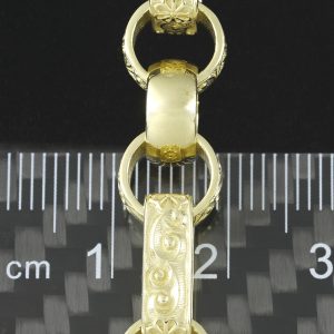 9ct Yellow Gold Gypsy Link Bracelet 9″ 8.5mm