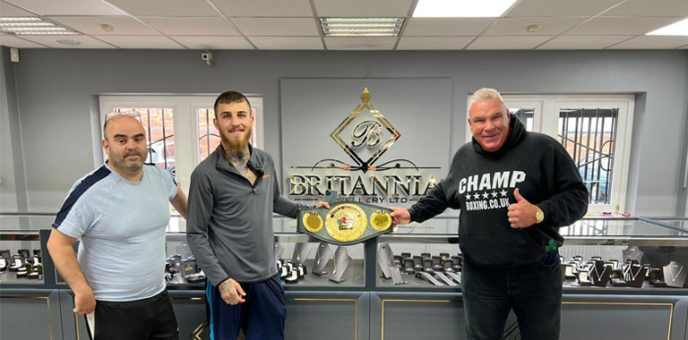 IBO boxing champion Sam Eggington visits Britannia Jewellery Birmingham