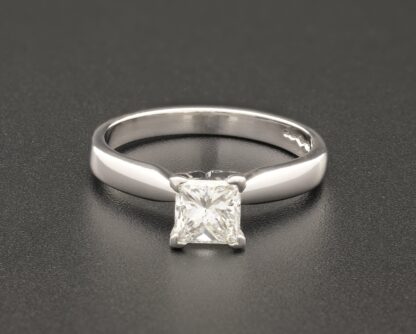 Platinum 0.90ct Princess Cut Diamond Solitaire Ring