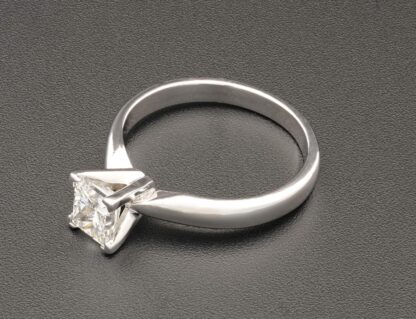 Platinum 0.90ct Princess Cut Diamond Solitaire Ring