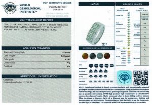 18ct White Gold 0.80ct Three Row half eternity Diamond Ring