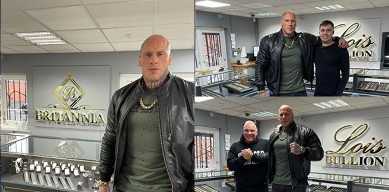 Martyn Ford & Big Joe Egan at Britannia Jewellery