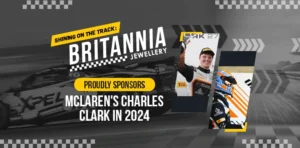 Shining on the Track: Britannia Jewellery Proudly Sponsors Charles Clark in 2024